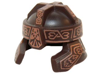 Minifigure, Headgear Helmet Castle with Cheek and Neck Protection and Armor Panels with Copper Ornaments Pattern (Gimli)