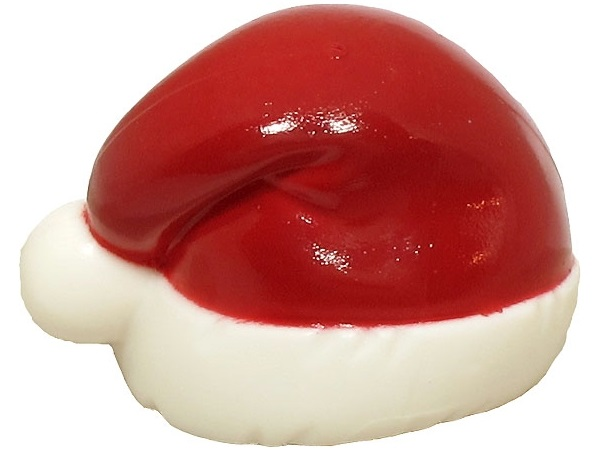 Minifigure, Headgear Cap, Santa with Dark Red Top Pattern (BAM)