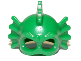 Minifigure, Headgear Head Cover, Swamp Creature with Eye Holes, Fins and Spikes