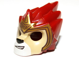 Minifigure, Headgear Mask Lion with Tan Face and Gold Crown Pattern