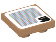 Tile, Modified 2 x 2 Inverted with Super Mario Scanner Code Bowser's Mecha Hand Pattern (Sticker) - Set 71391