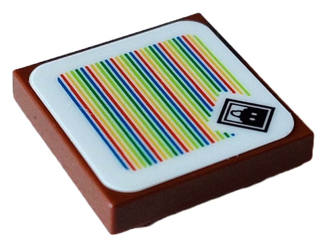 Tile, Modified 2 x 2 Inverted with Super Mario Scanner Code Bob-omb Pattern (Sticker) - Set 71408