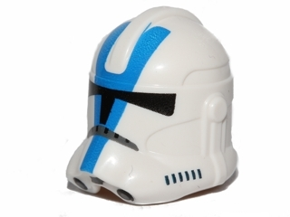 Minifigure, Headgear Helmet SW Clone Trooper (Phase 2) with Black Visor and Blue 501st Legion Markings Pattern