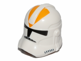 Minifigure, Headgear Helmet SW Clone Trooper (Phase 2) with Black Visor and Bright Light Orange 212th Attack Battalion Markings Pattern
