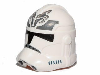Minifigure, Headgear Helmet SW Clone Trooper (Phase 2) with Wolf Insignia on Forehead and Dark Bluish Gray Pattern