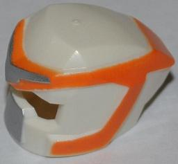 Minifigure, Headgear Helmet Space with Open Visor Small and Orange and Silver Markings Pattern