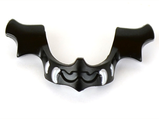 Minifigure, Visor Chin Guard Elaborate with Silver Fangs Pattern