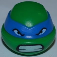 Minifigure, Head, Modified Ninja Turtle with Blue Mask and Teeth Pattern (Leonardo)