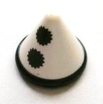 Minifigure, Headgear Hat, Cone with Black Band and Pom Poms Pattern