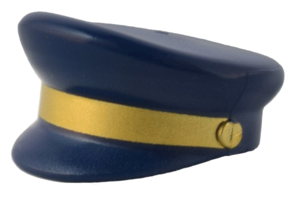 Minifigure, Headgear Cap, Captain with Gold Braid Pattern
