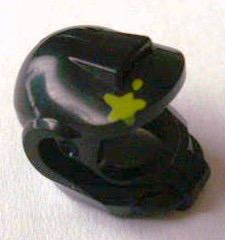 Minifigure, Headgear Helmet Elaborate with Lime Paint Spot Pattern