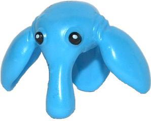 Minifigure, Head, Modified SW Ortolan with Large Floppy Ears and Long Snout with Black Eyes Pattern - Flexible Rubber