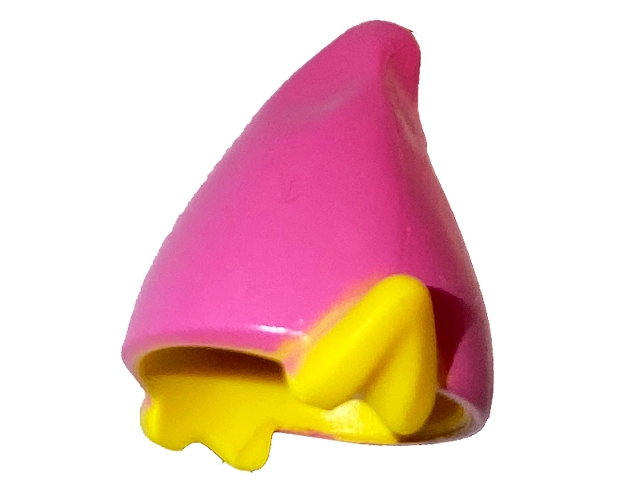 Minifigure, Headgear Hat, Elf / Dwarf with Pointed Ears with Dark Pink Top Pattern (BAM)