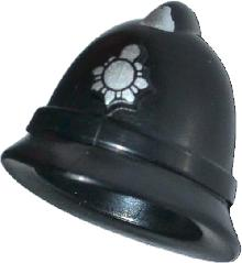 Minifigure, Headgear Police Helmet with Silver Badge Pattern