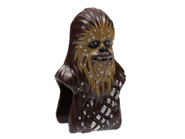 Minifigure, Head, Modified SW Wookiee, Chewbacca with Medium Nougat Face Fur, White Snow Spots Pattern