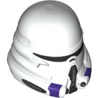 Minifigure, Headgear Helmet SW 187th Legion Clone Commander with Dark Purple Markings Pattern