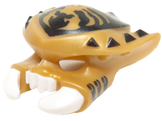 Minifigure, Headgear Mask Scorpion with Molded White Fangs and Pincers and Printed Black Spikes and Scorpion Background Pattern