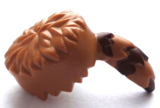 Minifigure, Headgear Raccoon Skin Cap with Reddish Brown Tail Rings Pattern