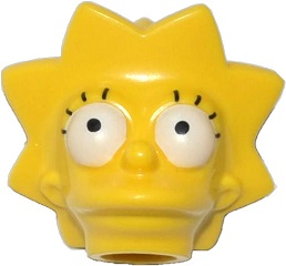 Minifigure, Head, Modified Simpsons Lisa Simpson with Wide Eyes Pattern