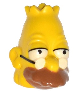 Minifigure, Head, Modified Simpsons Grandpa Simpson Pattern