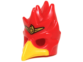 Minifigure, Headgear Mask Bird (Phoenix) with Yellow Beak and Small Gold Headpiece Pattern