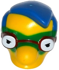 Minifigure, Head, Modified Simpsons Milhouse Van Houten with Green Mask Pattern