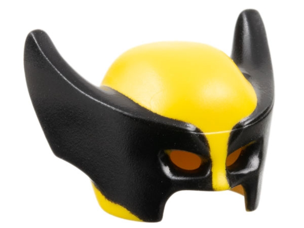 Minifigure, Headgear Mask Wolverine with Black Pointed Sides Pattern