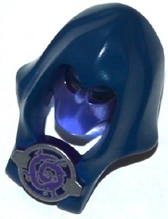 Minifigure, Headgear Mask with Dark Blue Hood and Silver Medallion with Dark Purple Swirl Pattern