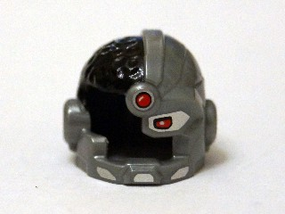 Minifigure, Headgear Helmet Cyborg Side Open with Black Top Side, Red Eye and Red Dot Pattern