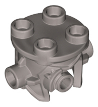 Minifigure, Headgear Helmet Open Chin with 4 Studs on Top, Studs on Sides and Cyborg Eye