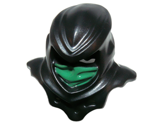 Minifigure, Headgear Ninjago Wrap with Jagged Shoulders with Green Face Mask Pattern