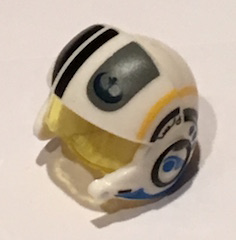 Minifigure, Headgear Helmet SW Rebel Pilot Raised Front and Microphone with Trans-Yellow Visor with Black/Yellow Stripes and Black Rebel Alliance Symbol Pattern