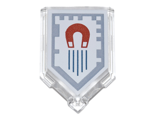 Tile, Modified 2 x 3 Pentagonal with Nexo Power Shield Pattern - Magnetize