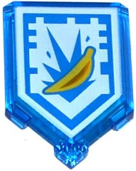 Tile, Modified 2 x 3 Pentagonal with Nexo Power Shield Pattern - Banana Bombs