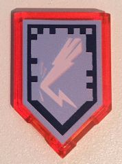Tile, Modified 2 x 3 Pentagonal with Nexo Power Shield Pattern - Backlash Lightning