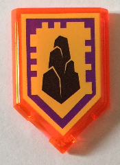 Tile, Modified 2 x 3 Pentagonal with Nexo Power Shield Pattern - Wall Block