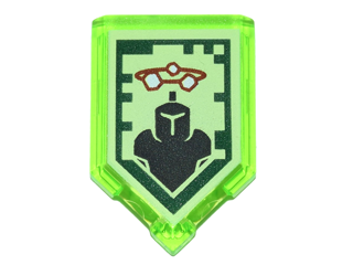 Tile, Modified 2 x 3 Pentagonal with Nexo Power Shield Pattern - Stone Stun