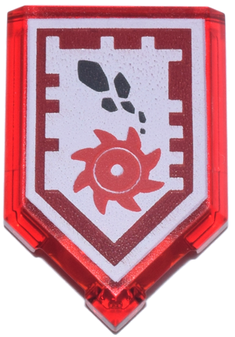 Tile, Modified 2 x 3 Pentagonal with Nexo Power Shield Pattern - Rock Ripper