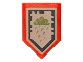 Tile, Modified 2 x 3 Pentagonal with Nexo Power Shield Pattern - Ice Rain