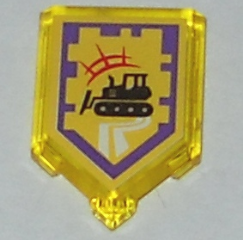 Tile, Modified 2 x 3 Pentagonal with Nexo Power Shield Pattern - Bulldozer