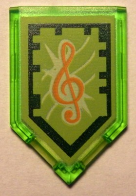 Tile, Modified 2 x 3 Pentagonal with Nexo Power Shield Pattern - Tone of Power