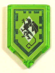 Tile, Modified 2 x 3 Pentagonal with Nexo Power Shield Pattern - Mechanical Griffin