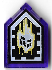 Tile, Modified 2 x 3 Pentagonal with Nexo Forbidden Power Shield Pattern - Malicious Melting