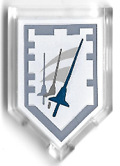 Tile, Modified 2 x 3 Pentagonal with Nexo Power Shield Pattern - Triple Trouble