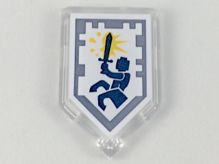 Tile, Modified 2 x 3 Pentagonal with Nexo Power Shield Pattern - Centaur Charge