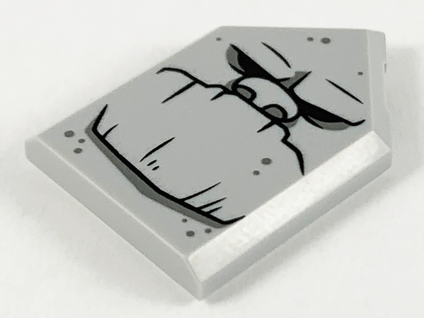 Tile, Modified 2 x 3 Pentagonal with Earth Giant Face Pattern