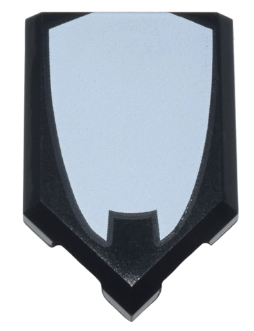 Tile, Modified 2 x 3 Pentagonal with White Oval Shape with Points Pattern