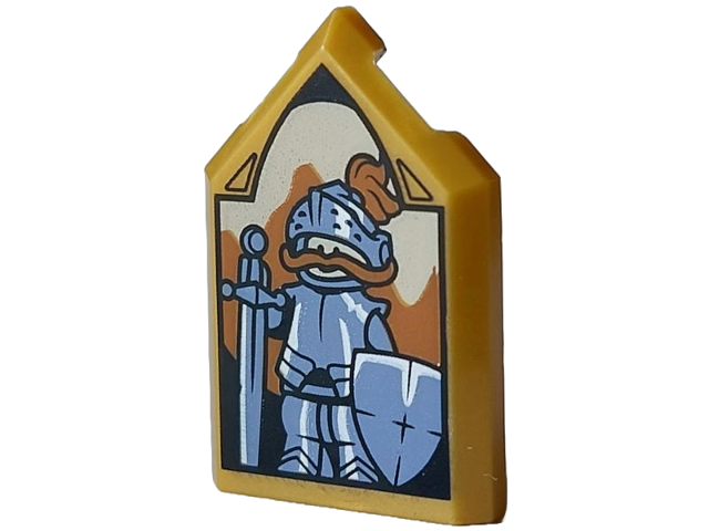 Tile, Modified 2 x 3 Pentagonal with HP Portrait - Sir Cadogan Pattern