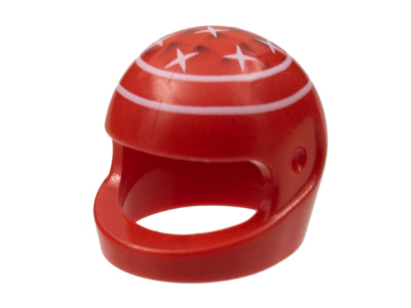 Minifigure, Headgear Helmet Motorcycle (Standard) with Ferrari M. Schumacher Pattern