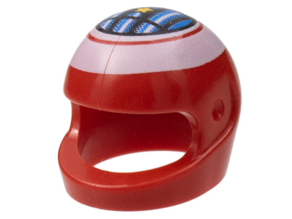 Minifigure, Headgear Helmet Motorcycle (Standard) with Ferrari R. Barrichello / F. Massa Pattern